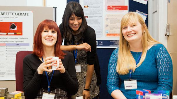 Left to right - Dr Nicola Lindson-Hawley, Dr Rachna Begh, and Jamie Hartmann-Boyce at a recent departmental open day.