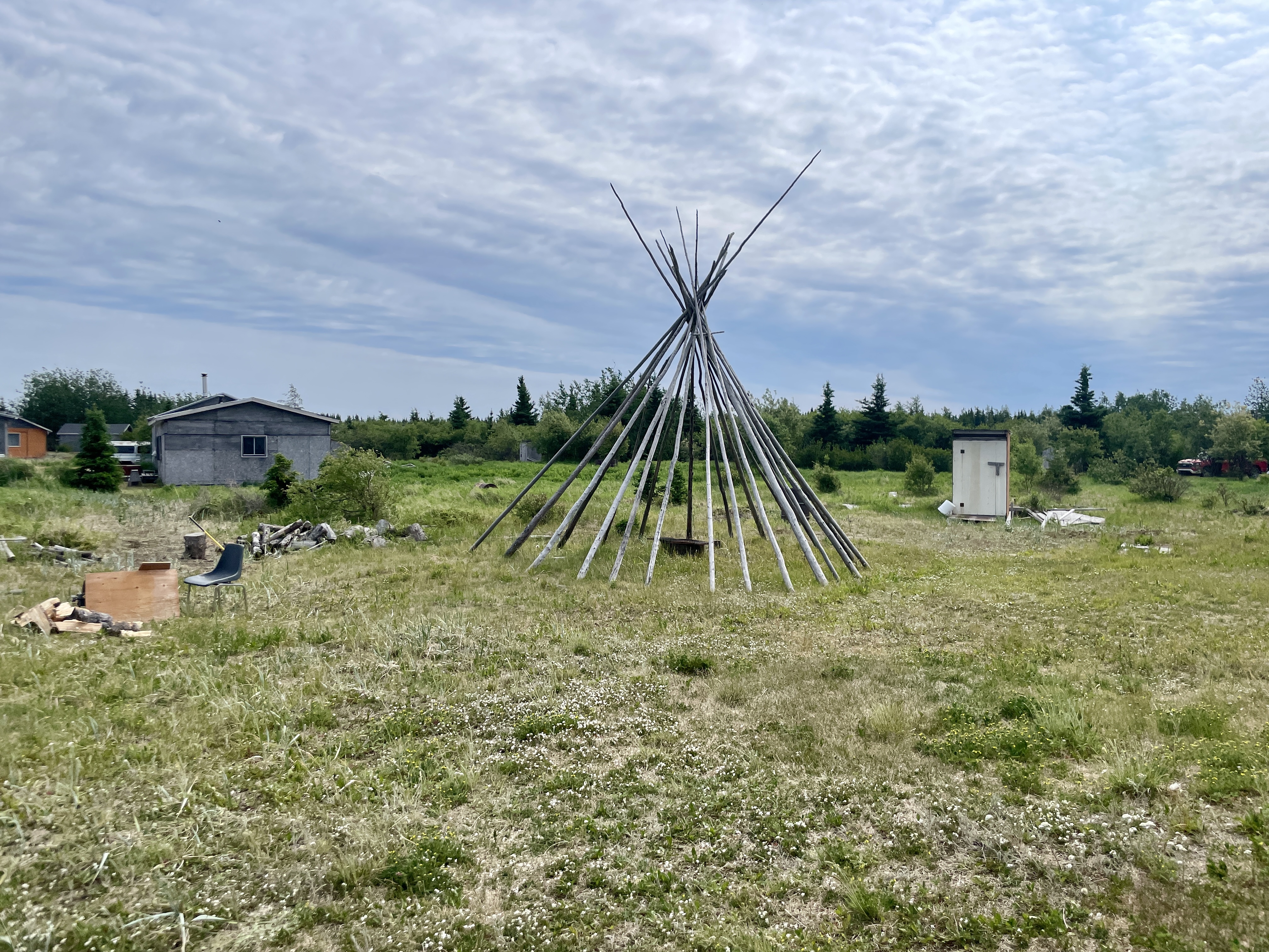 Tipi in Fort George, just outside Chisasibi, Québec, where Michelle attended Mamoweedow, an annual traditional Cree gathering