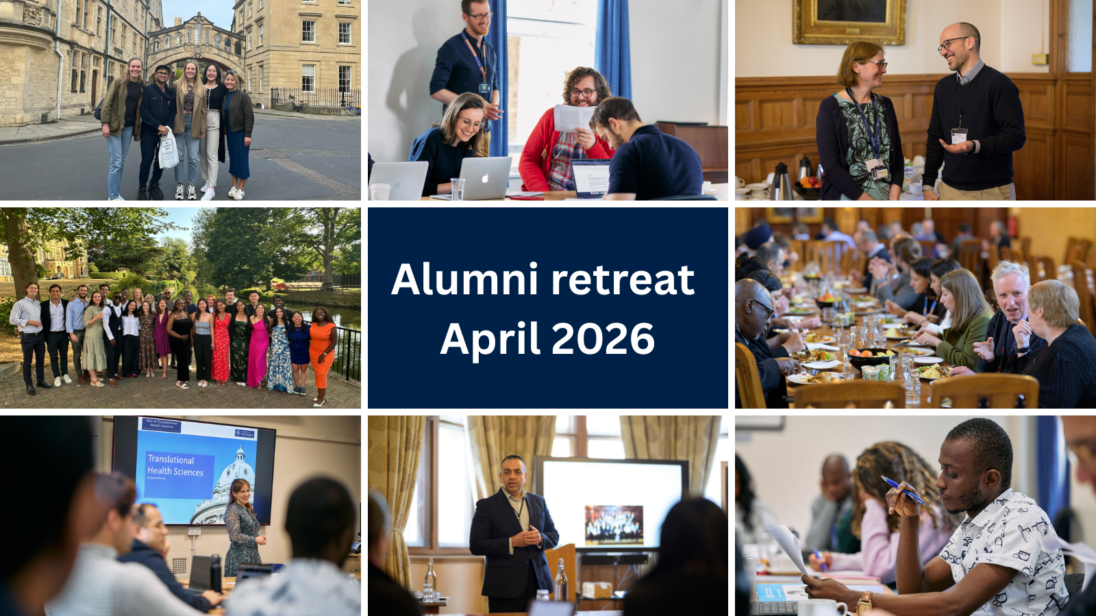 collage of students attending previous alumni retreats