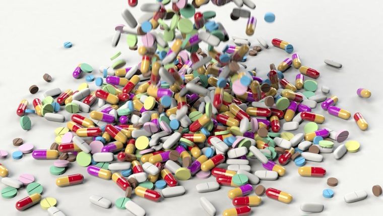 Colourful small pills