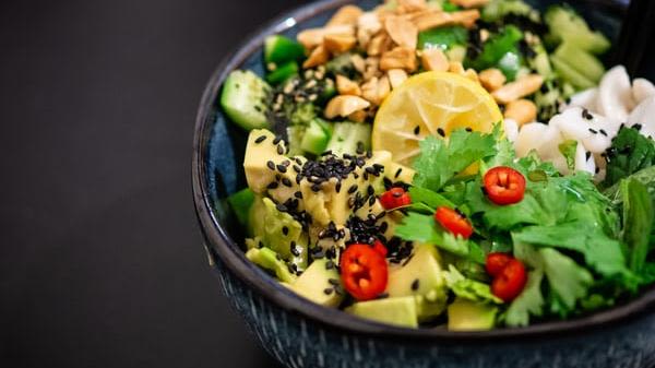A picture of a vegetable salad in a bowl