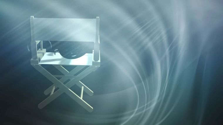 A computer generated image of a director's chair