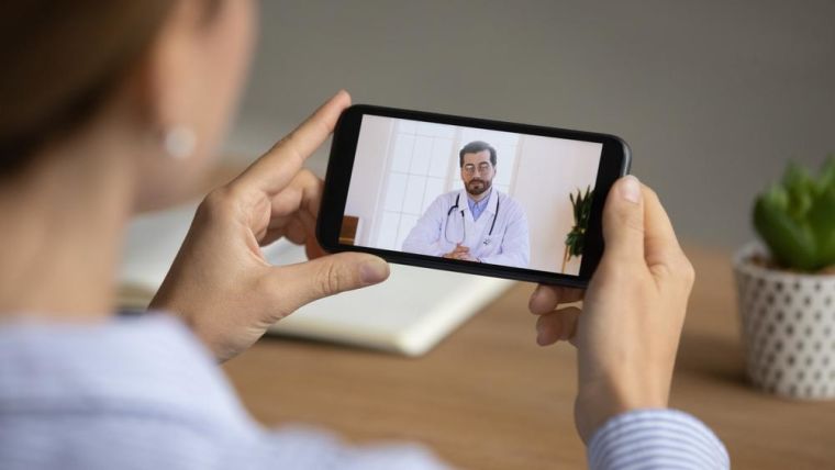 Photo of a Remote consultation with a doctor using a video phone