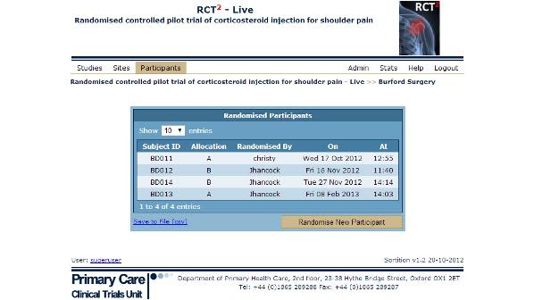 Screen Shot of Sortition® database